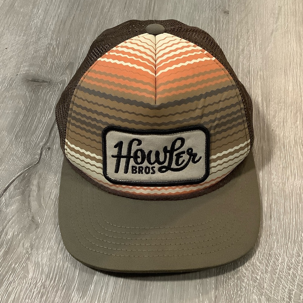 Howler brothers brown striped vintage vibes trucker hat